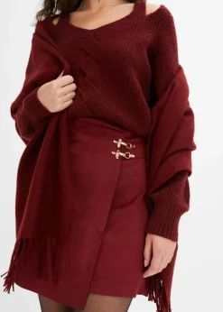 Lederimitat-Rock in Wickeloptik