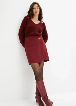 Lederimitat-Rock in Wickeloptik