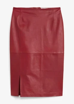 Lederrock mit Schlitz