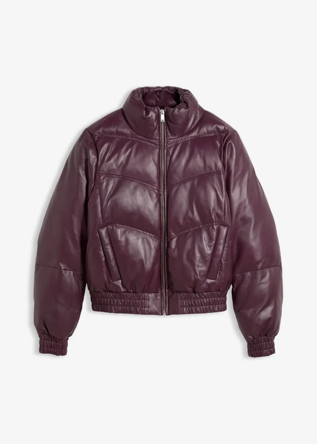 Leder-Steppjacke aus Lammnappa