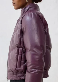 Leder-Steppjacke aus Lammnappa