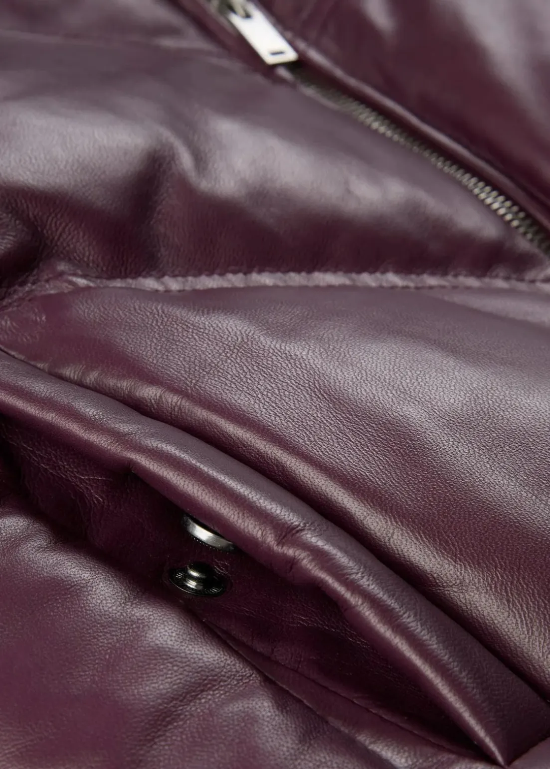 Leder-Steppjacke aus Lammnappa