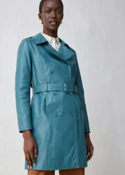 Leder-Trenchcoat aus Lammnappa