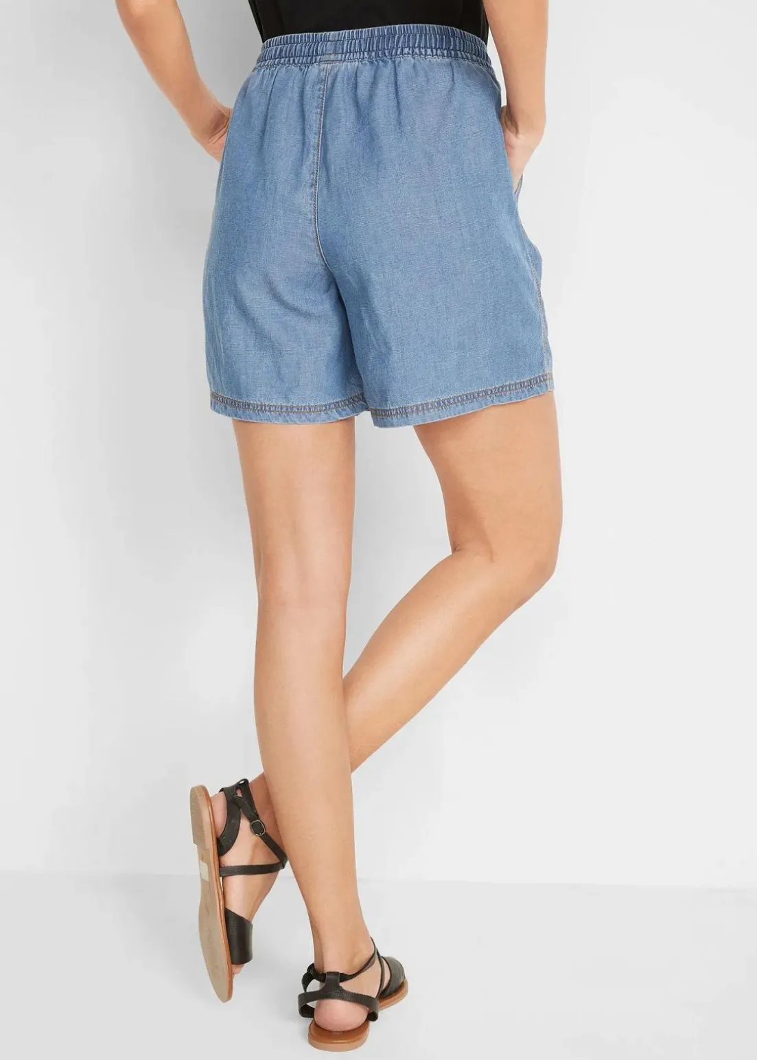 Leichte Denim Shorts mit Leinen