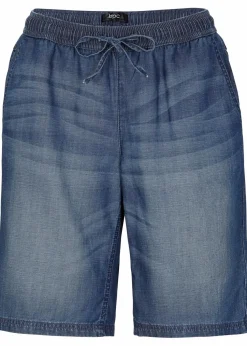 Leichte Denim-Hose mit Leinen