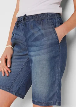 Leichte Denim-Hose mit Leinen