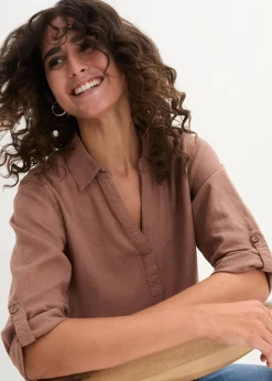 Leinen-Bluse, 3/4-Arm