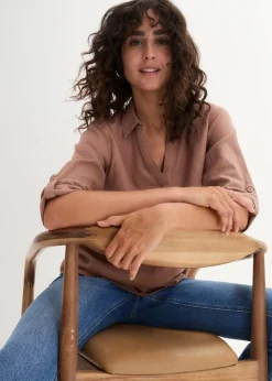 Leinen-Bluse, 3/4-Arm