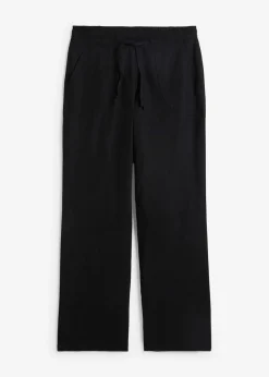 Leinen-Hose mit weitem Bein