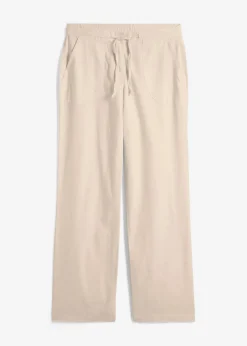 Leinen-Hose mit weitem Bein