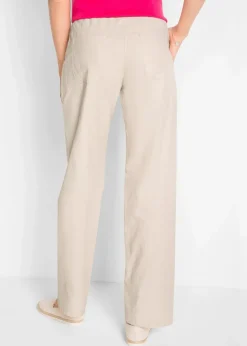Leinen-Hose mit weitem Bein