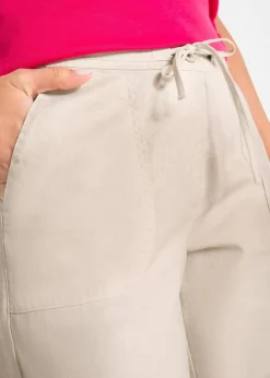 Leinen-Hose mit weitem Bein
