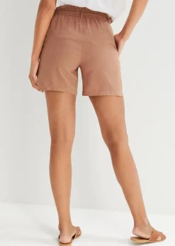 Leinen-Paperbag-Shorts