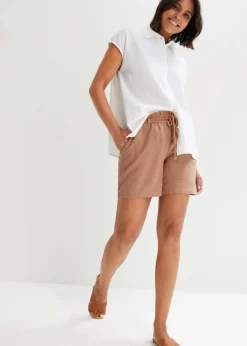 Leinen-Paperbag-Shorts