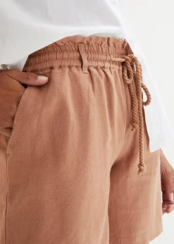 Leinen-Paperbag-Shorts