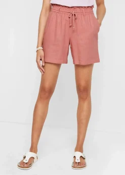 Leinen-Paperbag-Shorts