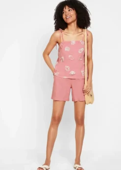 Leinen-Paperbag-Shorts