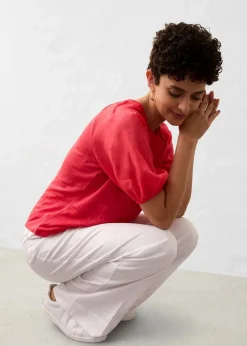 Leinen-Shirt mit Ballonärmeln