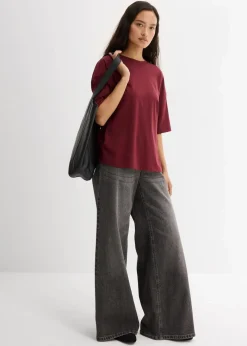 Lockeres T-Shirt aus Baumwoll-Mix