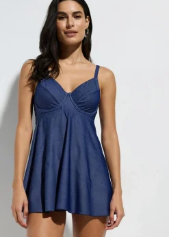 Long Tankini (2-tlg.Set) in Jeansoptik