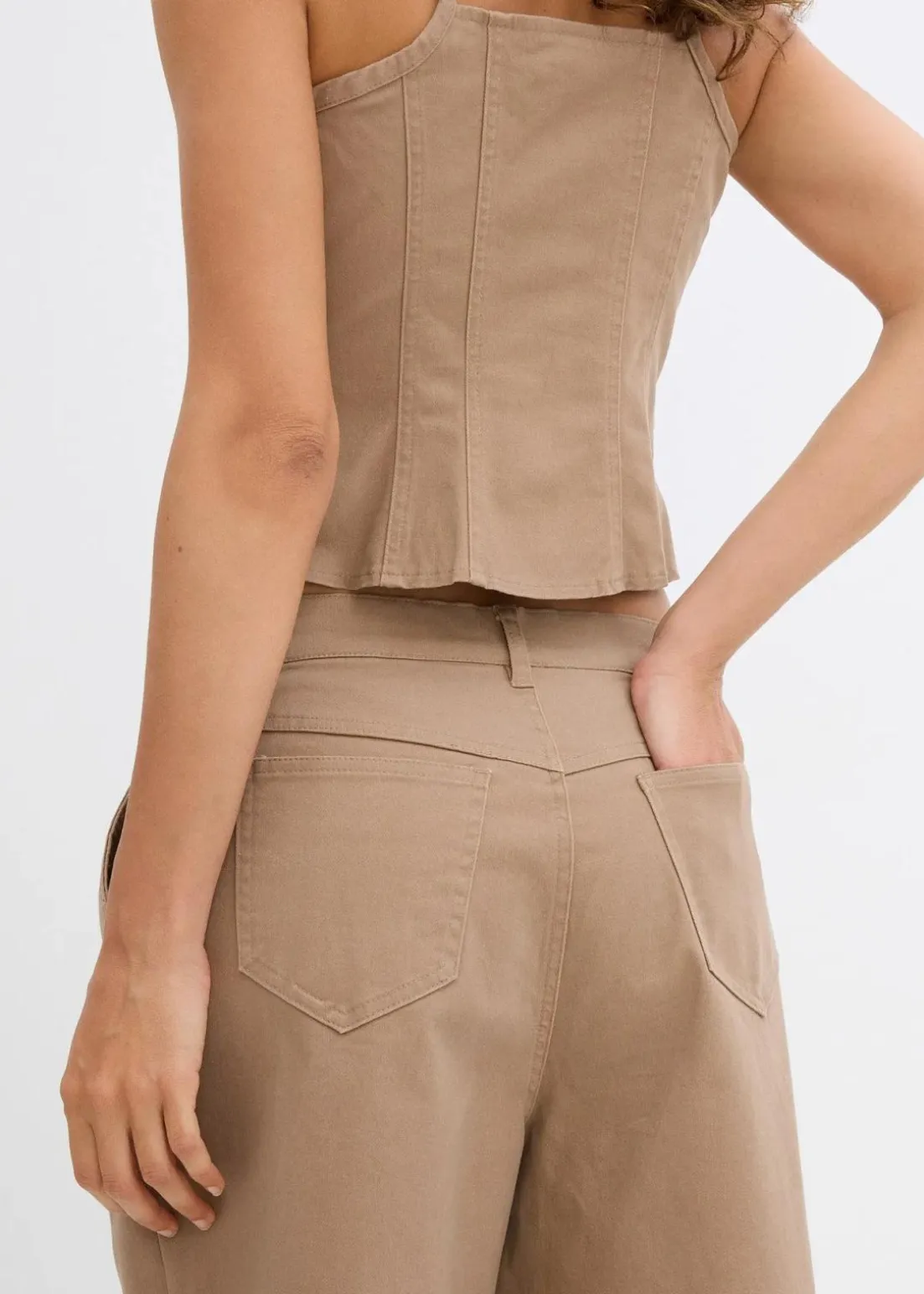 Long-Bermuda aus elastischem Baumwoll-Mix