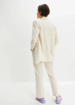 Longblazer aus Leinen-Viskose-Mix