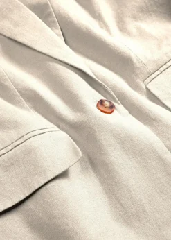 Longblazer aus Leinen-Viskose-Mix