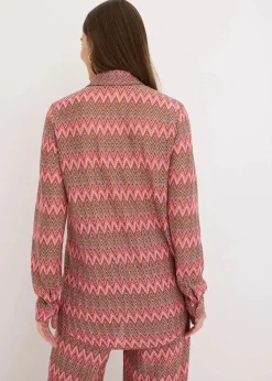 Longbluse in Häkel-Optik