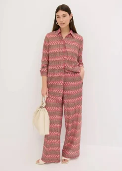 Longbluse in Häkel-Optik