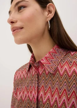 Longbluse in Häkel-Optik