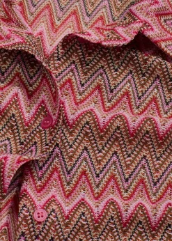 Longbluse in Häkel-Optik