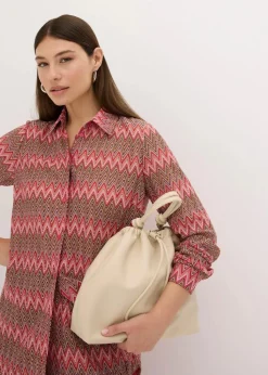 Longbluse in Häkel-Optik