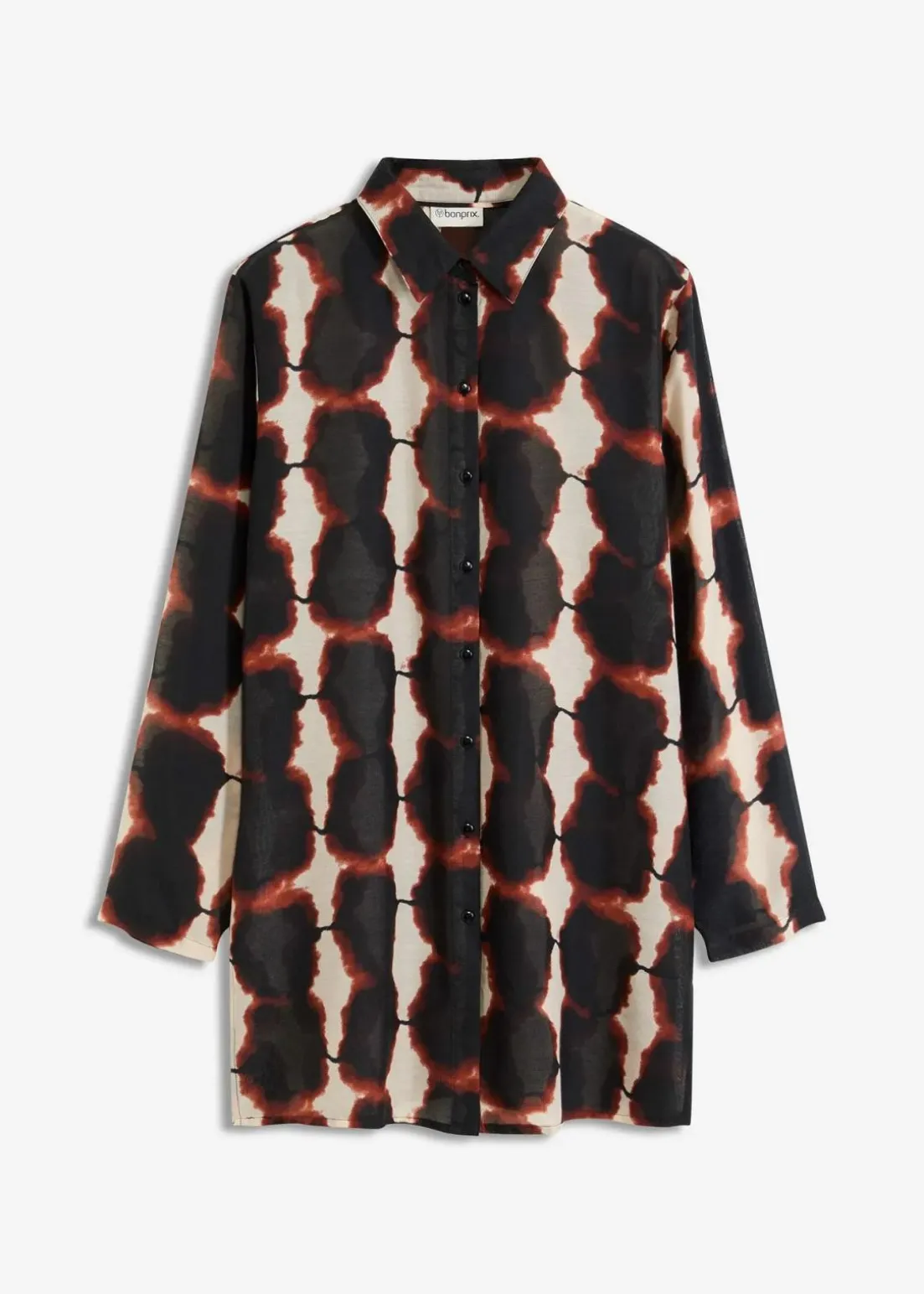 Longbluse mit Batik-Print