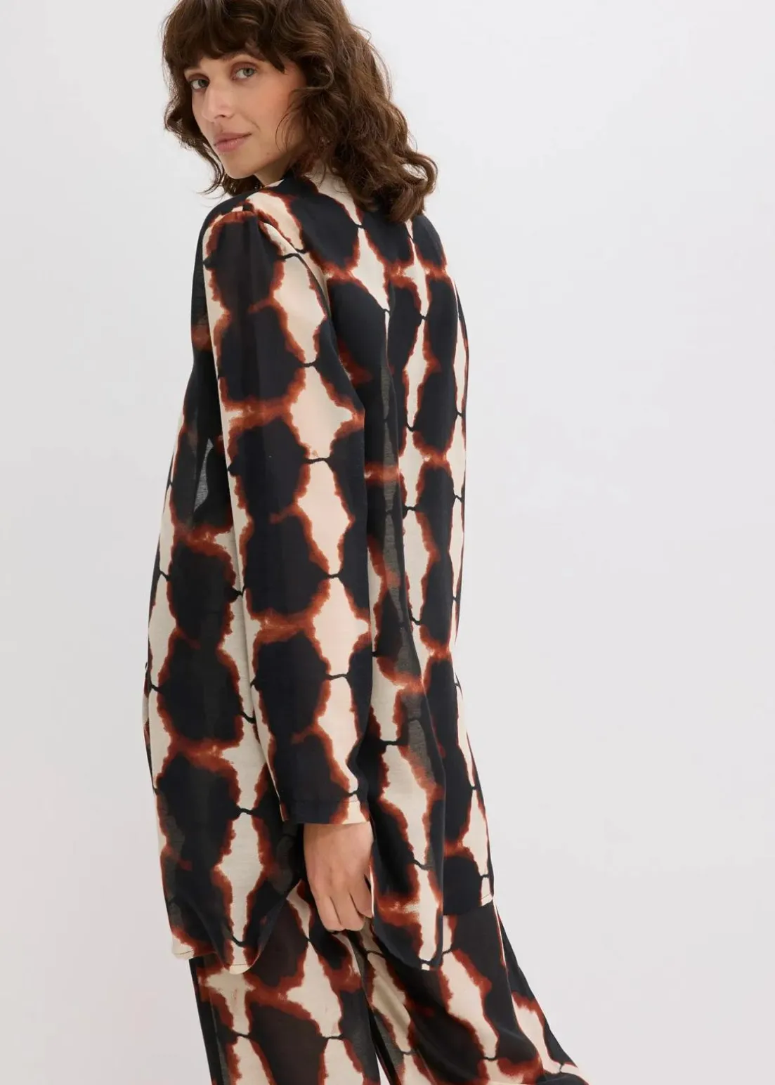 Longbluse mit Batik-Print