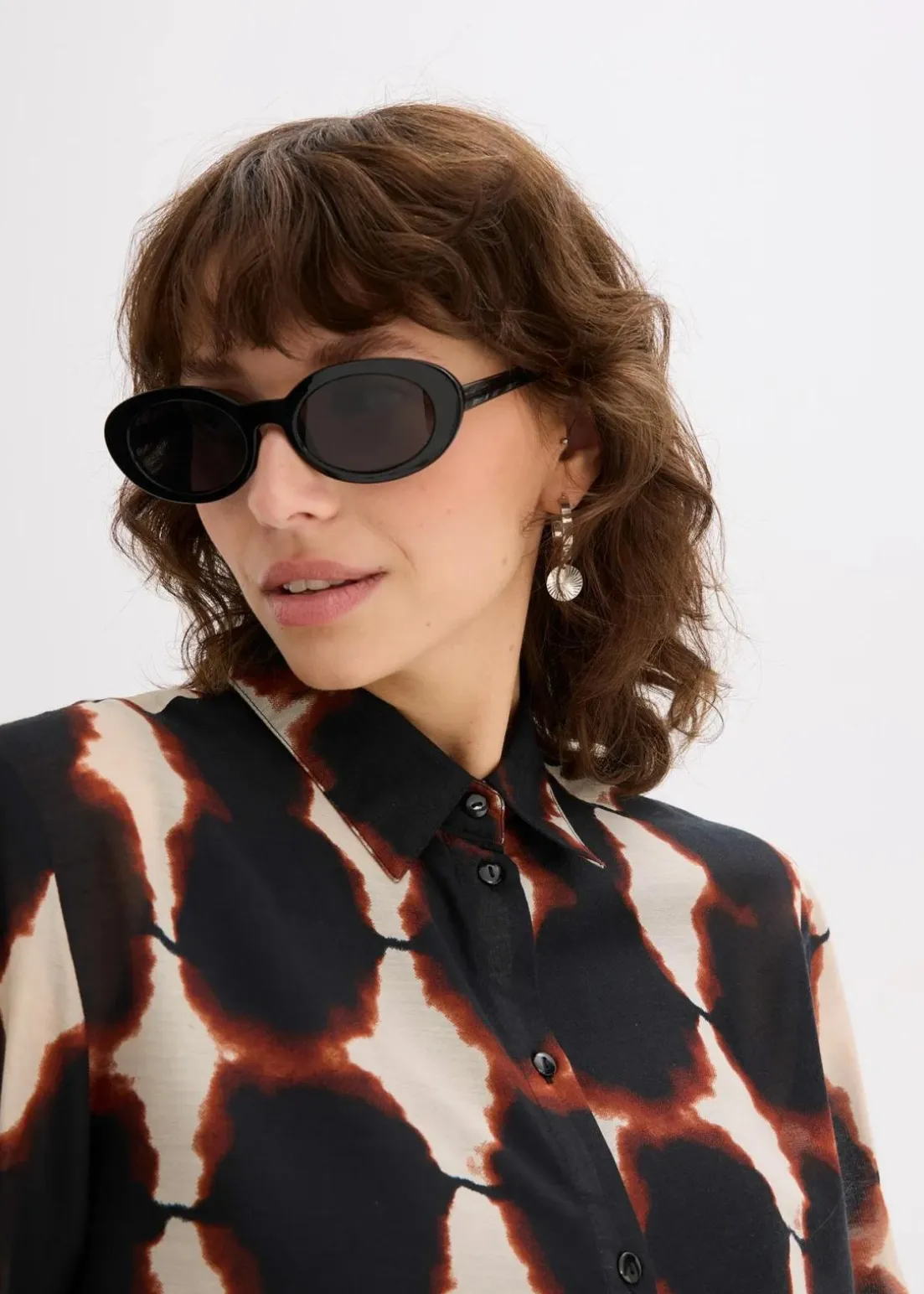 Longbluse mit Batik-Print