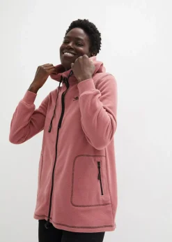 Long-Fleecejacke mit Reißverschluss-Taschen