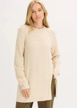 Longpullover aus fließendem Viskose-Mix