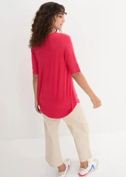 Long-Shirt aus softer Viskose