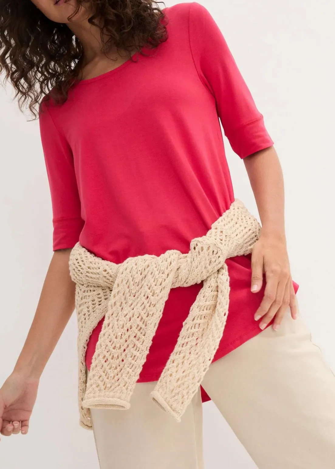 Long-Shirt aus softer Viskose