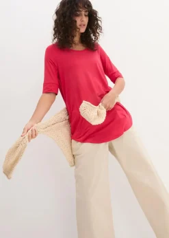 Long-Shirt aus softer Viskose