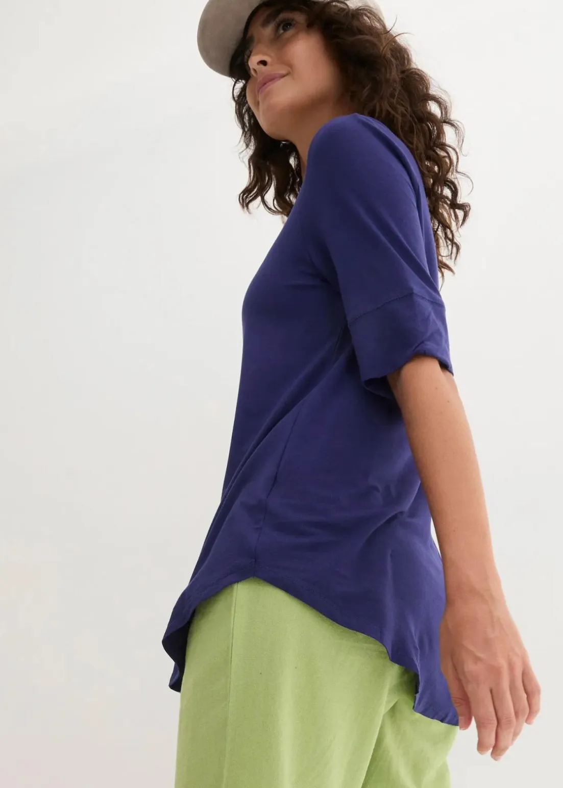 Long-Shirt aus softer Viskose