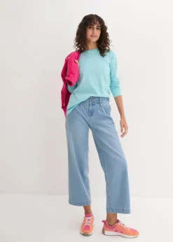 Longshirt mit Rundhalsausschnitt, Langarm (5er Pack)