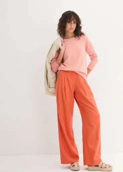 Longshirt mit Rundhalsausschnitt, Langarm (5er Pack)