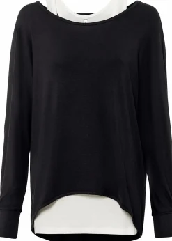 Longshirt mit Top aus Viskose-Mix