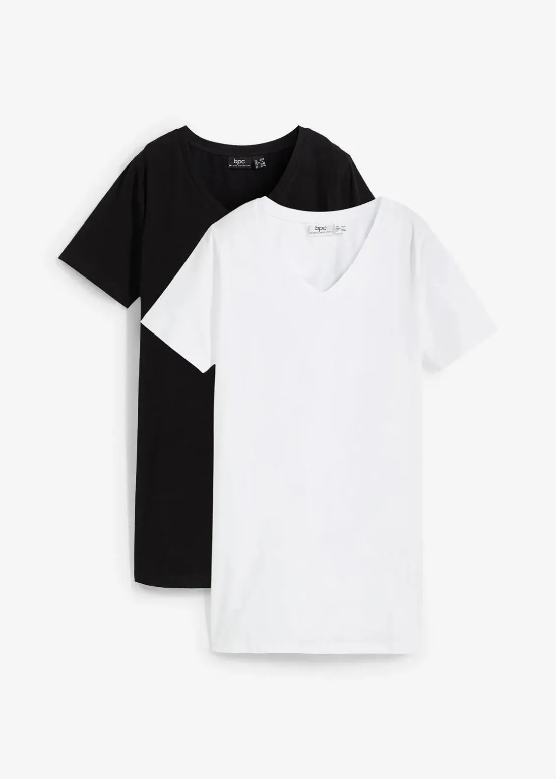 Longshirt mit V-Ausschnitt (2er Pack)