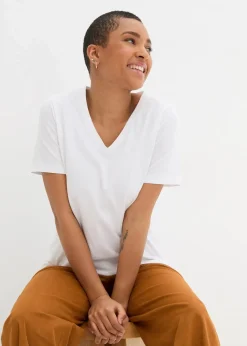 Longshirt mit V-Ausschnitt (2er Pack)