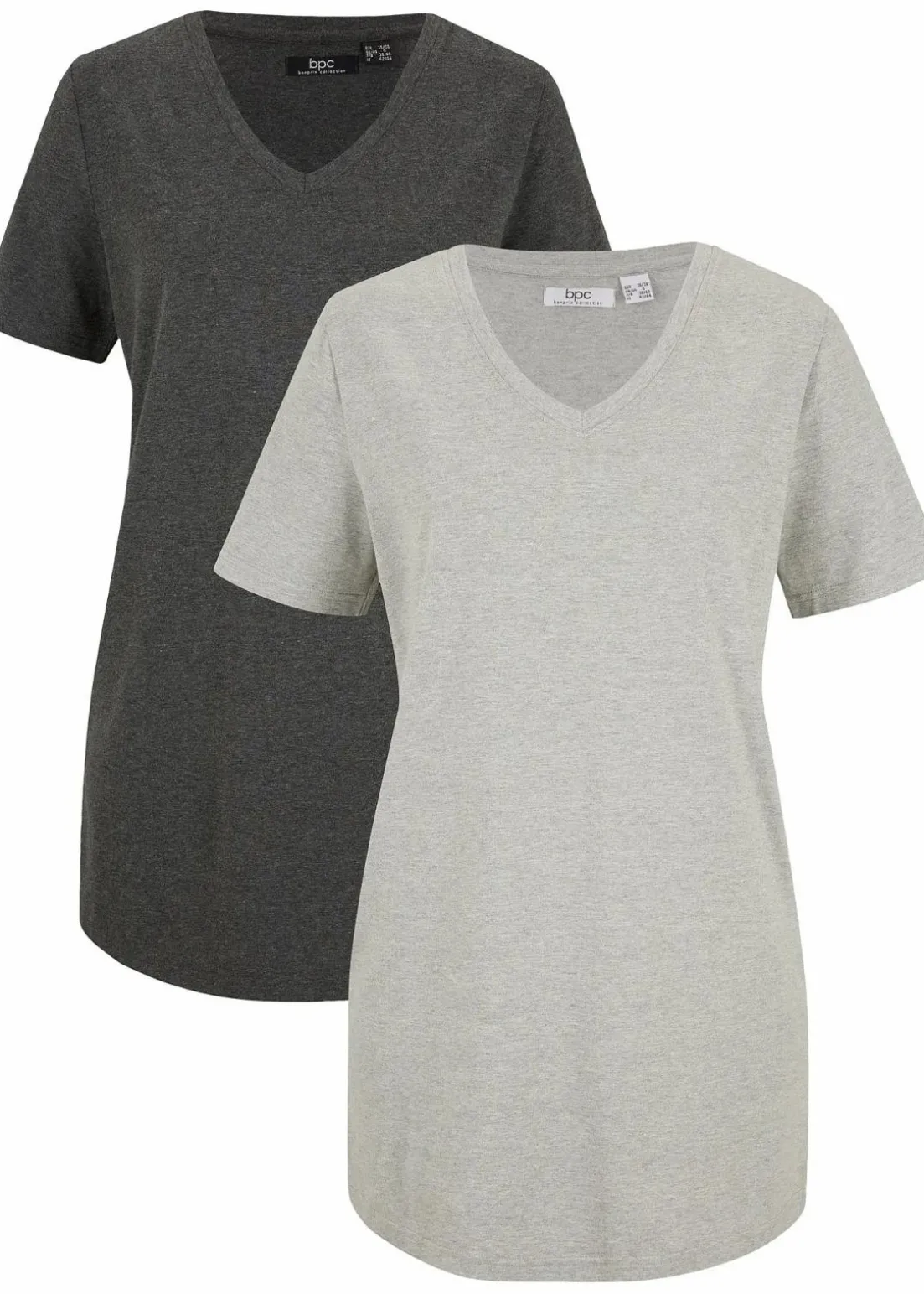 Longshirt mit V-Ausschnitt (2er Pack)