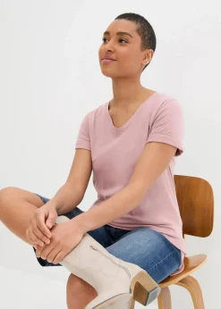 Longshirt mit V-Ausschnitt (2er Pack)