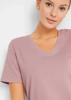 Longshirt mit V-Ausschnitt (2er Pack)