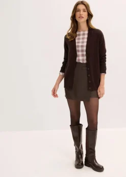 Longstrickjacke aus softem Viskose-Mix